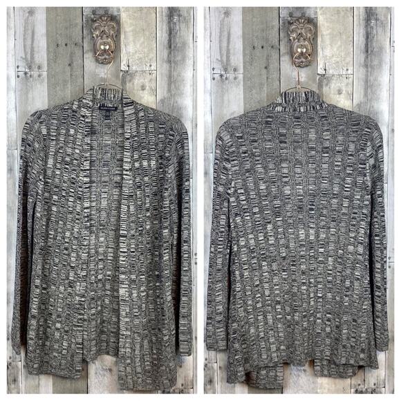 Eileen Fisher Grey Marled Chipped Texture Thin Knit Cardigan Size XXS - Picture 9 of 10